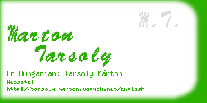 marton tarsoly business card